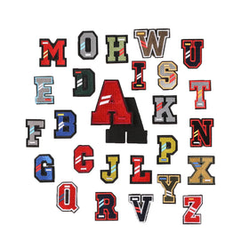 Custom Wholesale A-Z 26 Alphabet Hook and Loop Backing Embroidered Letter Patches