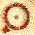 Bohemian Women Valentine Jewelry Stretch 8mm Imperial jasper Natural Gemstone with Druzy butterfly Charm Elastic Bracelet