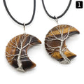 HZ Moon Carved Crystal Rough Raw Carving Mushrooms Pendant Necklace for Jewelry