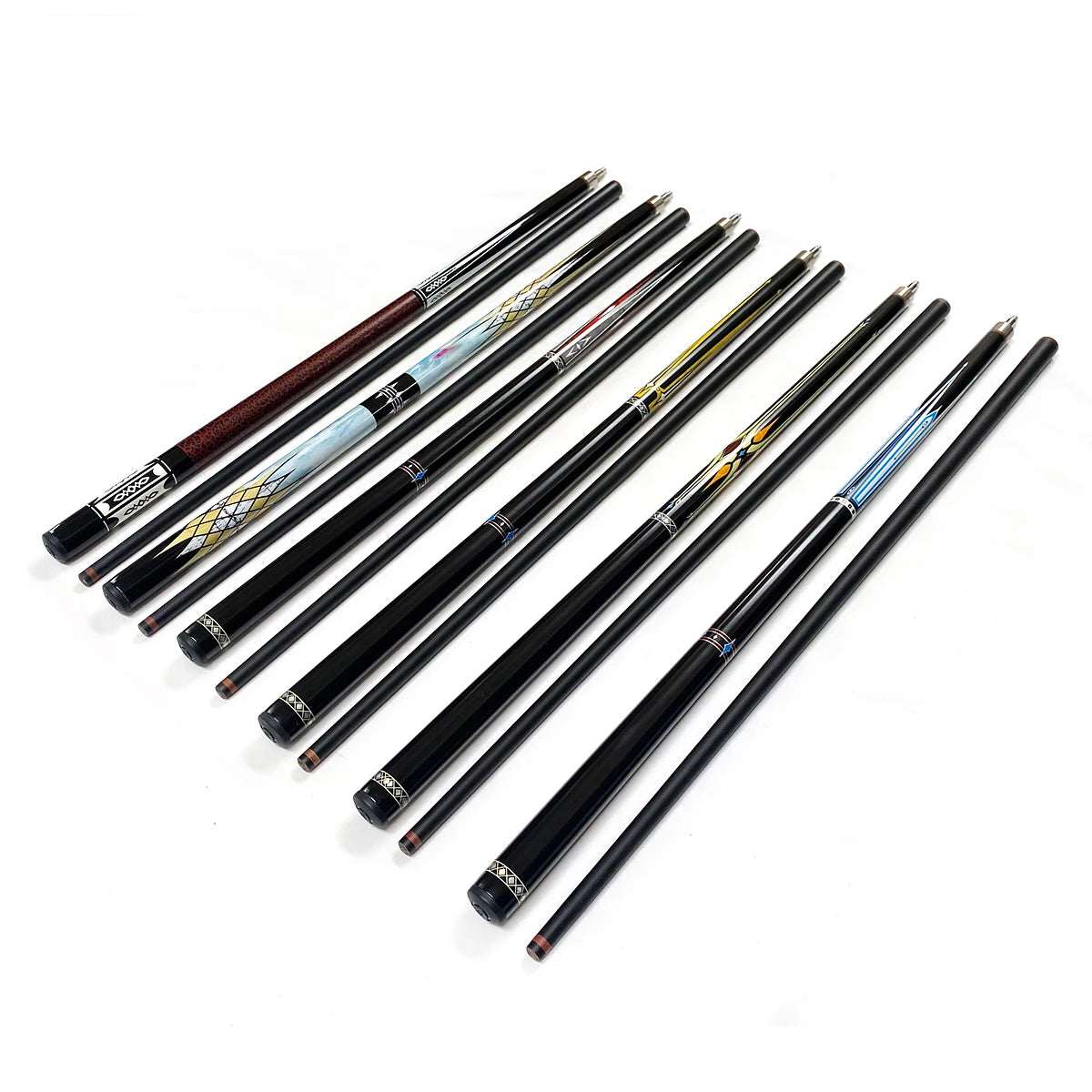 Premium Black Carbon Fiber 1/2  Jointed 12mm Tip Billiard Pool Cue Stick for Sale