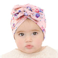 Gathertop Wholesale Custom Logo Hair Accessories Baby Flower Pattern Turbans Headcloth Boy Girl Bow Turban for Kid