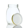 Regular Mouth 500ml /16oz for Food Honey Jar Candy with Gold Metal Lid Mason Jar Glass