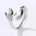 New Arrivals 18K Gold Plated Adjustable Couple Lovers Gold Silver Hug Rings for Girls Boys