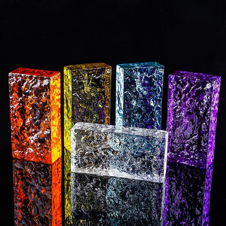Frosted Glass Brick Transparent Crystal Brick Super White Solid Partition Wall Background Curtain Wall bar