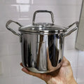 KENGQ Modern Stainless Steel Deepen Soup Pot with Double Ears 14cm From Guangdong Stocked for Gas & Induction Cookers