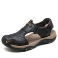 Fashional Style Superior Material New Designs Black Casual Outdoor Open Toe Leather Brand Men Summer Beach Sandals