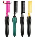 Security Portable Multifunction Heated Copper Hot Comb Electric Hair Straightening Comb for African American Hair and Wigs