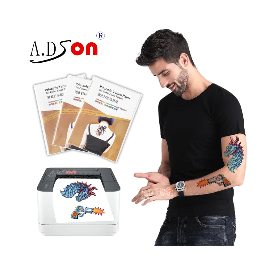 1 Pack Temporary Water Transfer Tattoo Stickers Waterproof Clear Color DIY Body Art Fake Tattoos Papers A2/A3/A4 & 8.5x11 Inches
