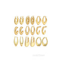Non Tarnish Statement Geometric Studs Earrings Large Hoops Earring for Women Stainless Steel Chunky Earrings