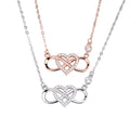 Fashion Classic 925 Sterling Silver Heart Infinity Shaped Diamond Clavicle Women Pendant Fashion Infinity Love Necklace