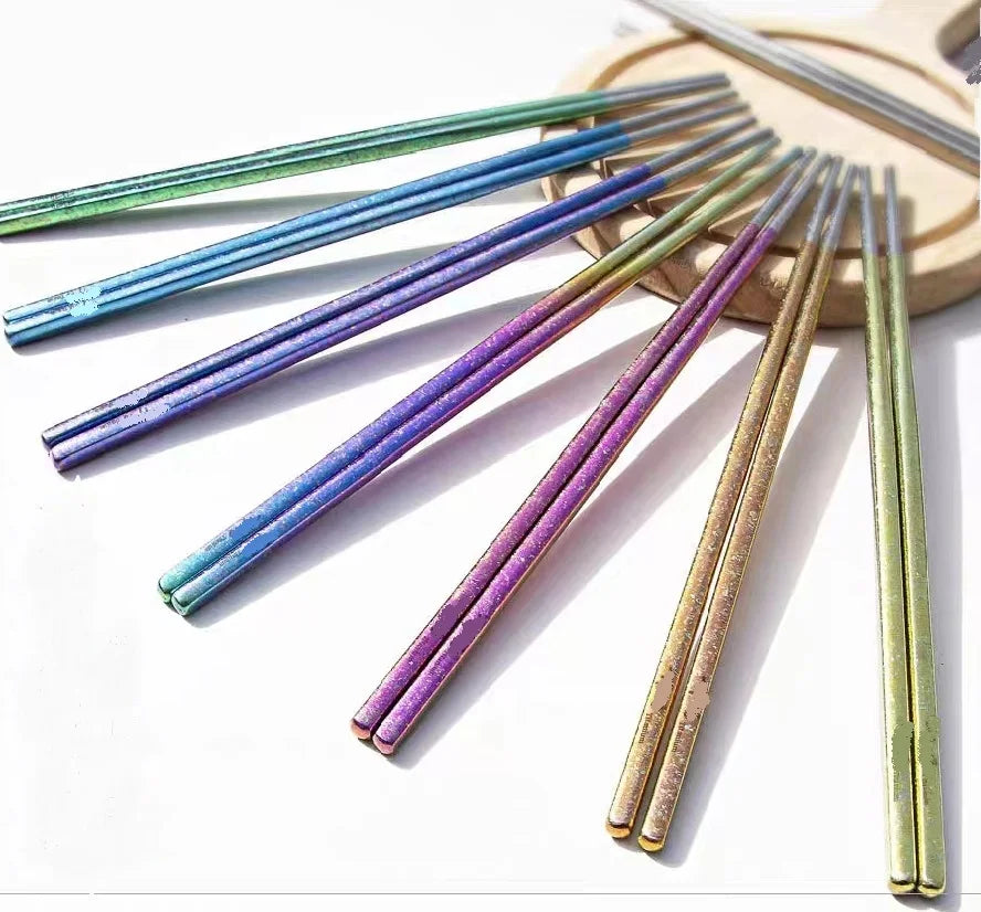 Pure Titanium Chinese Style Chopsticks 248mm Length for Outdoor & Household Use NH Brand Mold Resistant