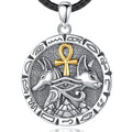 Merryshine 925 Sterling Silver Egypt Egyptian Jewelry Ankh Amulet Anubis Pendant Necklace for Men