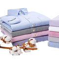 2025 New Men's 100% Cotton Oxford Washed Formal Long-sleeved Dress Shirt Business Casual Solid Color Quick Dry Breathable