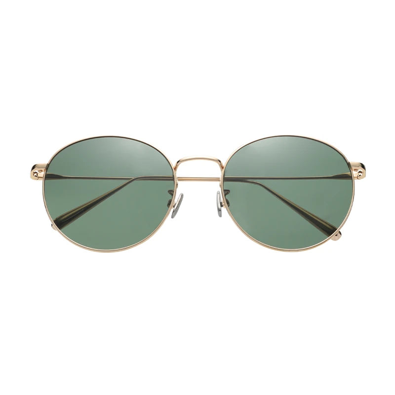 Round Retro Shades Sunglasses for Men and Women Designer Metal Frame UV400 Polarized Lenses TAC Material