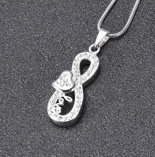 Infinity Cremation for Ashes Crystal Heart Urn Music Note Stainless Steel Ash Keepsake love Memory Urn Music Necklace Cremation