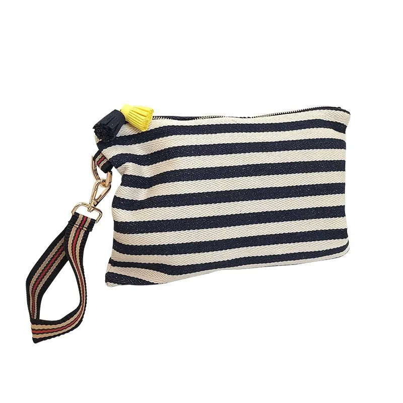 Custom Logo Eco-Friendly Canvas Zipper Small Capacity Fashion Makeup & Cosmetic Organizer Bag for Travel with Soft Handle Black