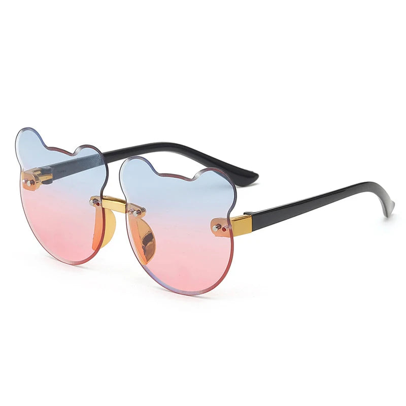 2024 Newest Children's Cute Bear Ears Fashion Gradient Boys and Girls Gifts Baby  Sunglasses Rimless