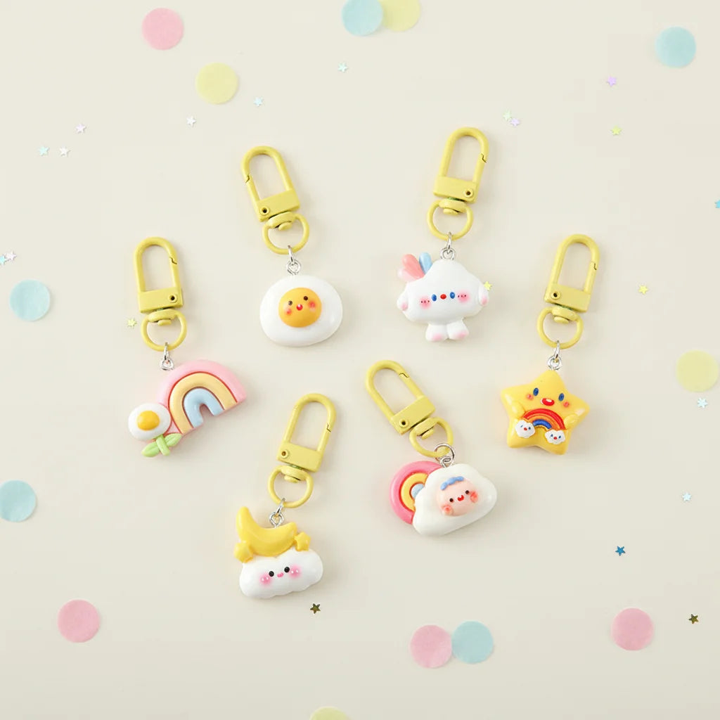 Resin Keychain Ring Cartoon Small Gift Kids Personalized Keychain Wholesale Cute Key Chain for Girls Charms