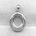 Sterling Silver 9*11mm Semi Mount Pendant Empty Frame Blank Support Setting S925 Base Holder Without Center Stone for DIY Inlay