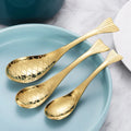 Stainless Steel Fish Spoon Asian Soup Tea Spoon Metal Spoons for Dessert Porridge