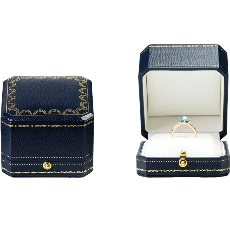 Engagement Ring Box Jewelry Gift Case Square Ring Bearer Box