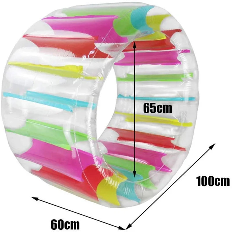 Hot Selling Rainbow Colorful Inflatable Rolling Wheel Kids Inflatable
