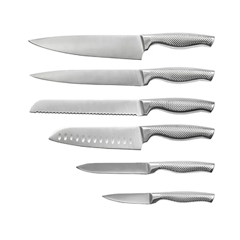 Durable 6 Pcs Stainless Steel Hollow Handle Kitchen Knife Set