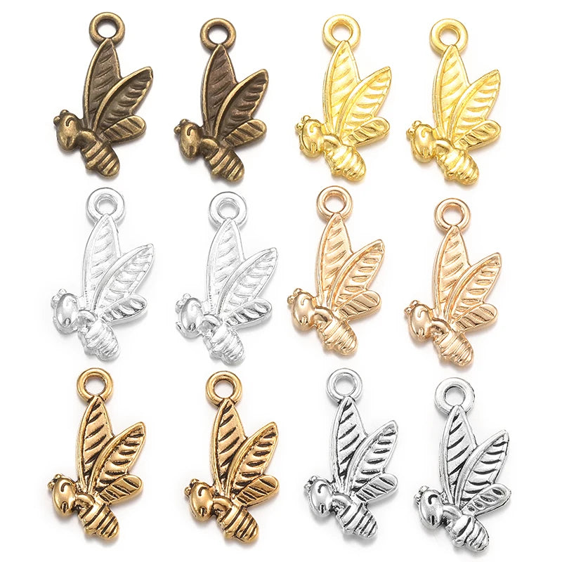 6 Colour Animal Bee Charm Fit for Bracelets Necklace DIY Metal Jewelry Making 20*11mm D503