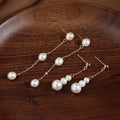Handmade Classic Tassel Natural Freshwater Pearl Drop Earrings for Women Original Design Fashion Jewelry with Gold plated copper