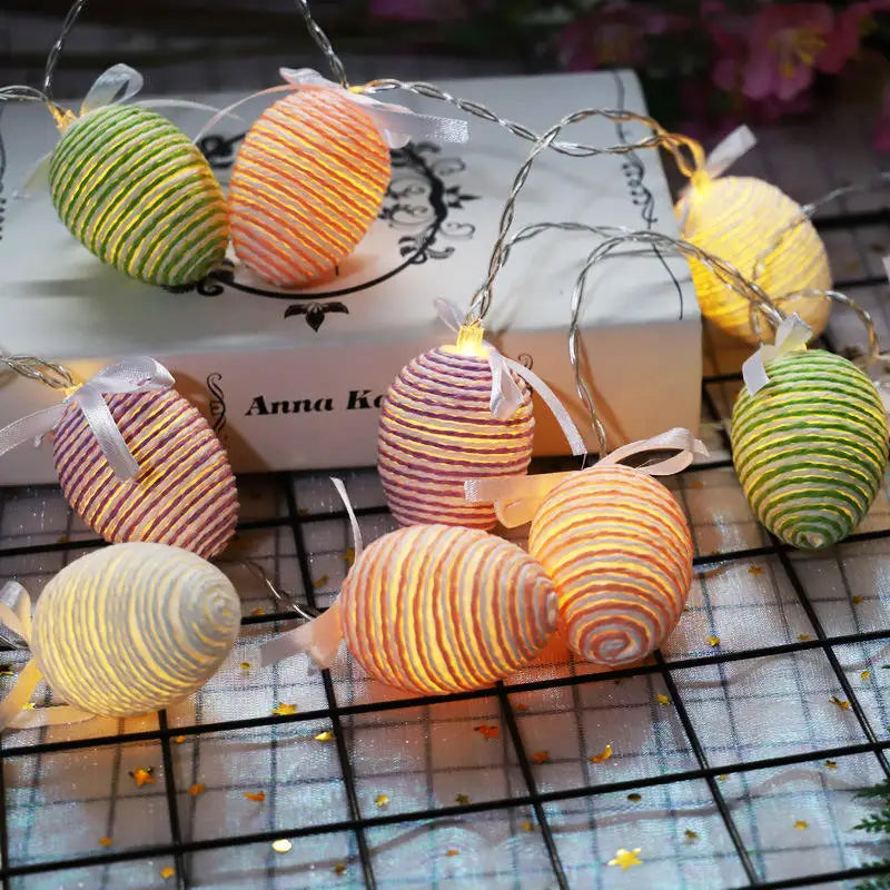 Wholesale Easter Egg LED String Light Battery Powered Colorful Light up Eggs for Easter Decoration