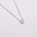 Simple 925 Sterling Silver Cubic Zircon Heart Pendant Necklace Love Necklace Women
