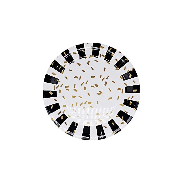 Printing Plate Handmade DIY Disposable Print Black With Gold Foil Paper Plates for Valentine Offset Plate Printing