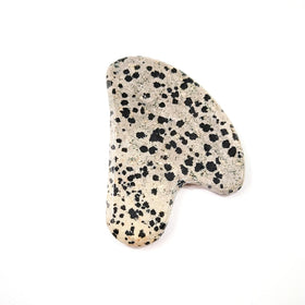 Huiying Natural Stone Heart Shape Guasha Facial Tool Dalmatian Jasper Gua Sha for Scrapers Face Massage
