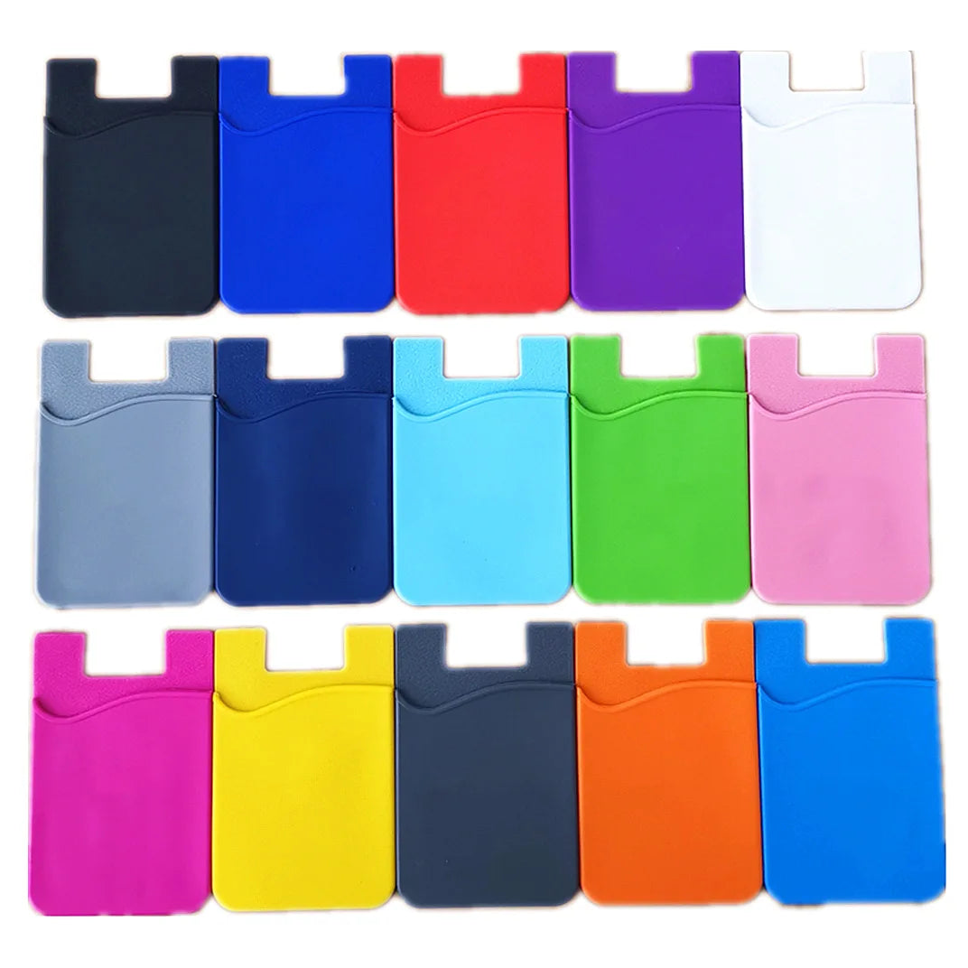 2025 Hot Sale Durable Silicone Phone Holder Case Credit Card Cash Pouch Adhesive Back Rubber Cover for Cell Phone Sticker