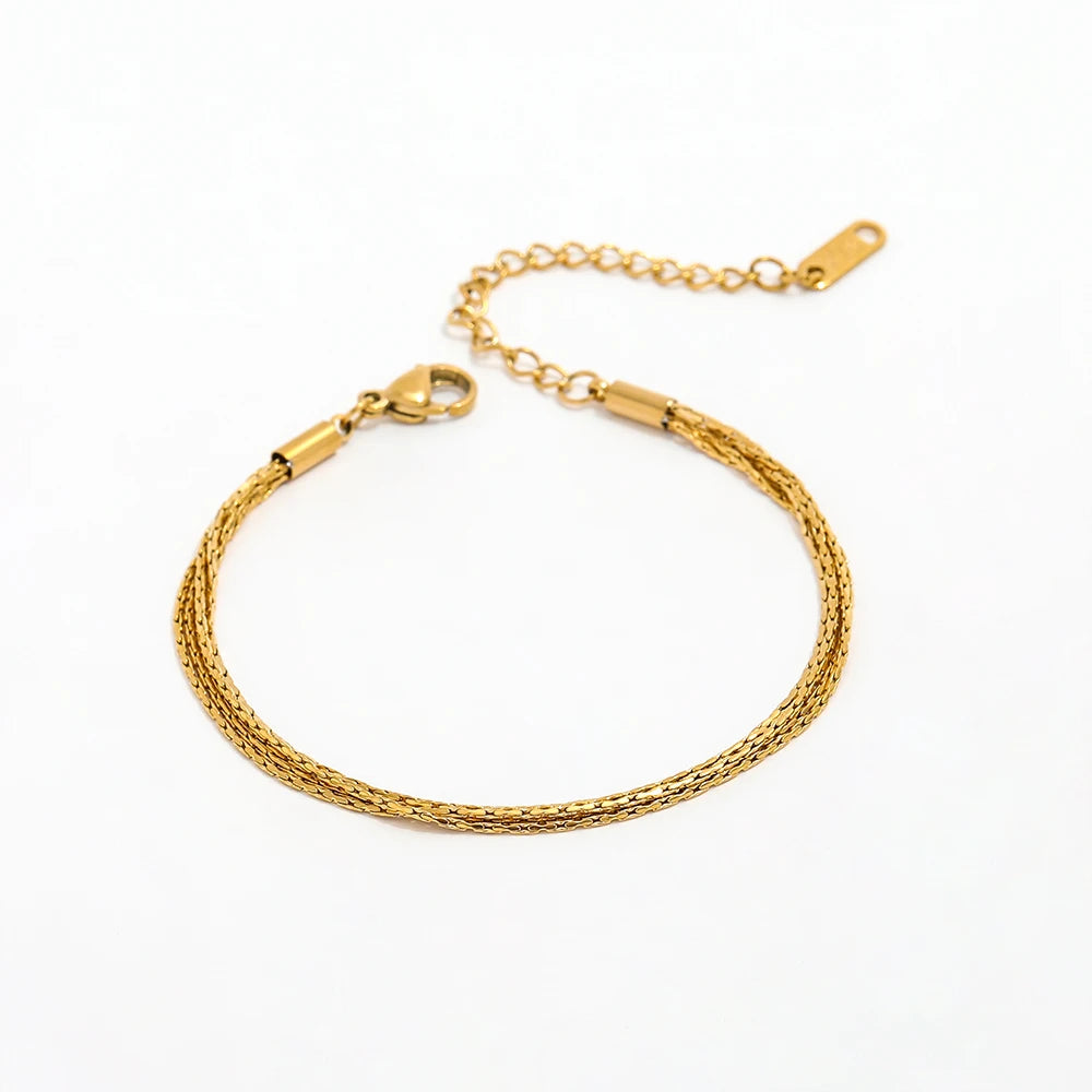 High End Gold Plated Stainless Steel Pride Designer Chain Stitching Bracelet Friendship for Women Trendy Wholesale Jewelry