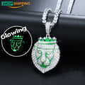Dropshipping Glow in the Dark Moissanite Lion King Pendant 925 Sterling Silver Luxury Bling Chrisma Jewelry Gift