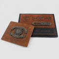 New Design Custom Debossed Name PU Fake Leather Jeans Clothing Patch Label With Custom 3D Metal Logo