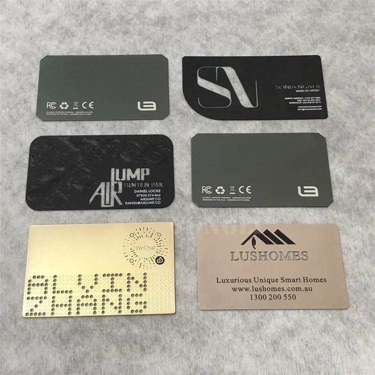 Bulk Businesscards Name Tag Blank Black Real Estate Metal 0.8mm Stainless Steel Card