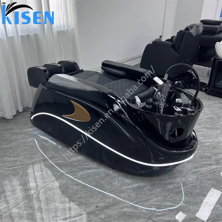 Kisen High End Cheap Price Factory Custom Luxury Salon Hair Washing Electric Massage Table Head Spa Shampoo Bed