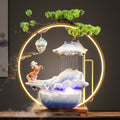 2024 New Style Zen Yoga Meditation Figure of Buddha Back Flow Holder Ceramic Led Light Backflow Waterfall Incense Burner