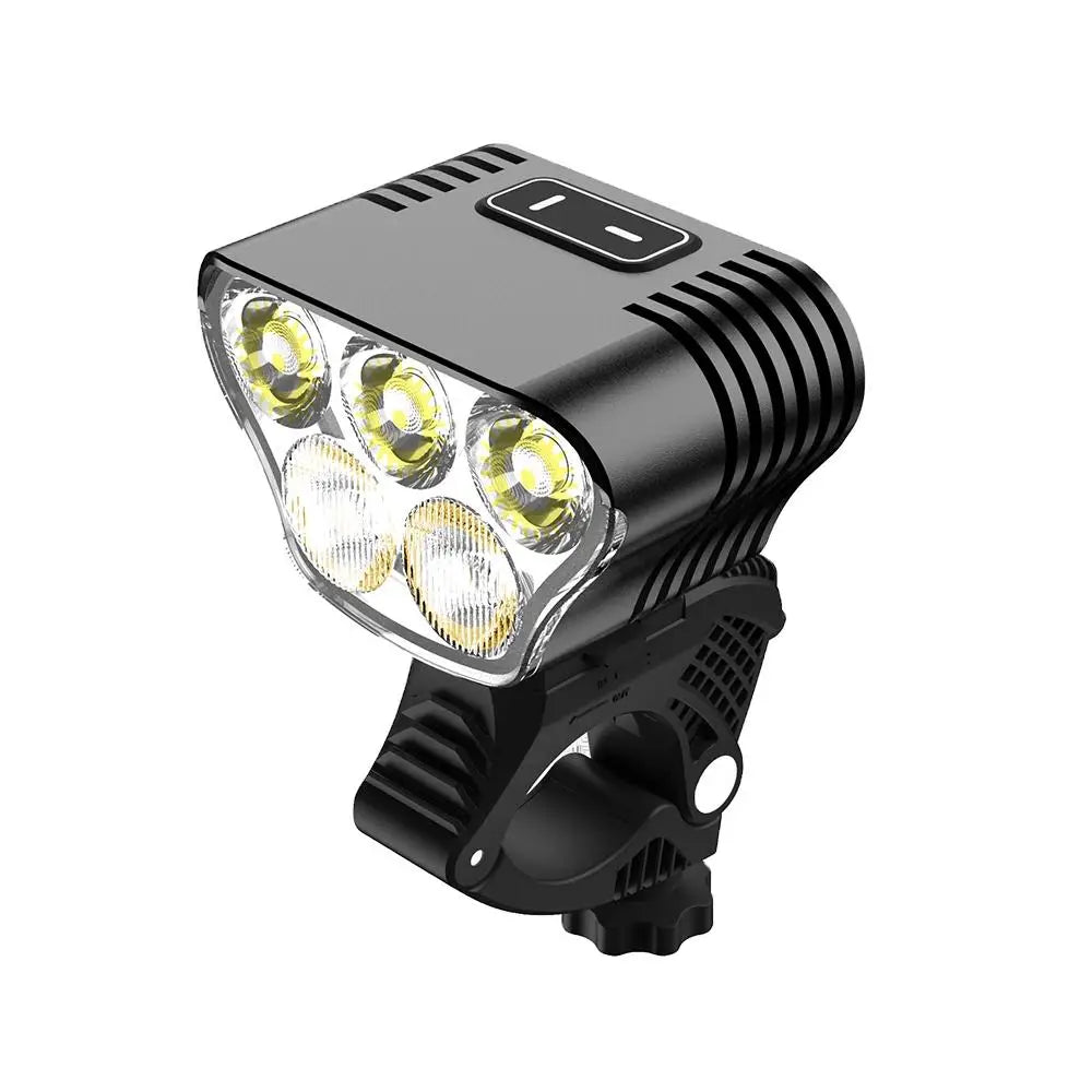 SecurityIng USB Powered Bicycle Light LED Headlamp Waterproof 5000 Lumens 5 Modes Cycling Front Lamp Bike Headlight for Mountain