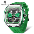 GELATU 6013 Hot Selling Men's Sport Watch Customized Logo Waterproof Business Double Mechanical Tourbillon Glass Dial Window