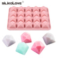 SILIKOLOVE Factory 20 Cavity Diamond Gem Shape Chocolate Moulds LFGB Platinum Non Stick BPA Free Silicone Chocolate Molds