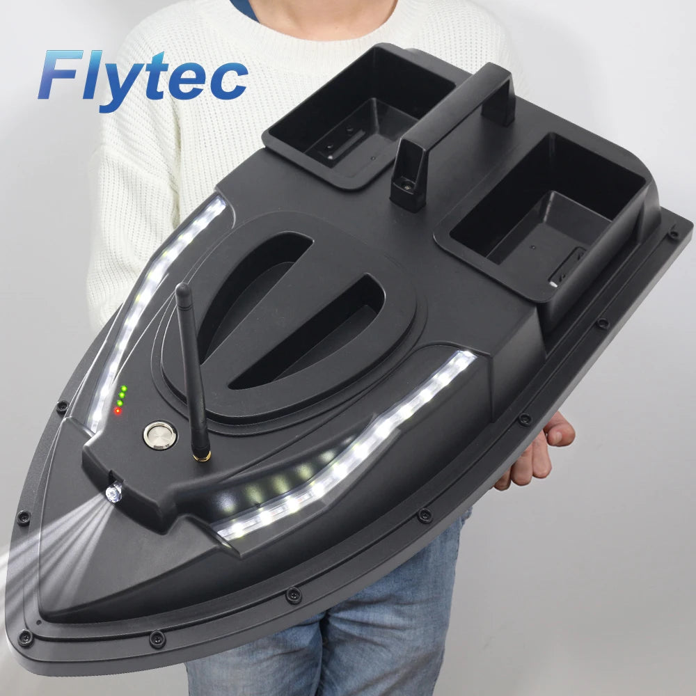 Flytec Large Size V700 500M Smart Bait Boat Fixed Speed Cruise Dual Bright Night Light LCD Display RC Lure Feeding Bait Boat MegaBDM
