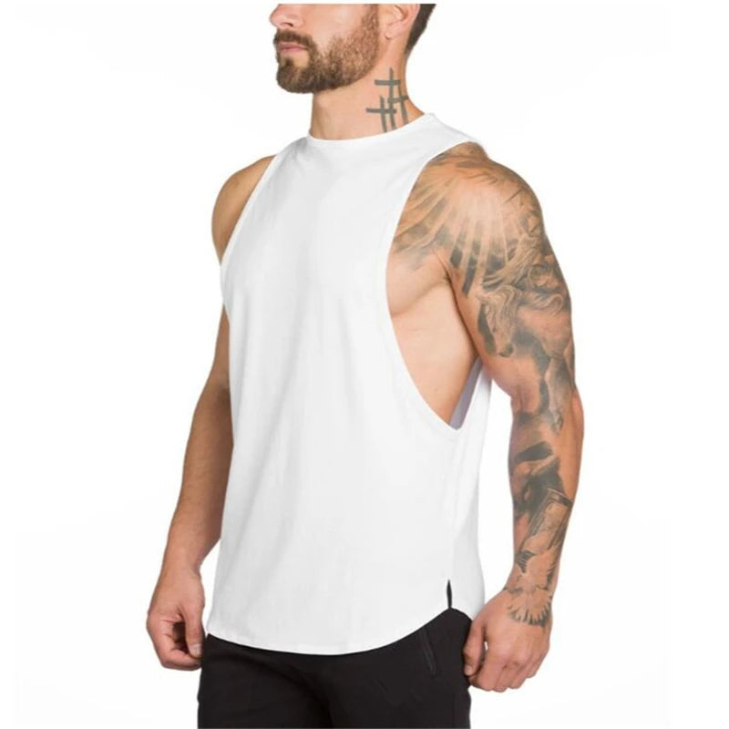 Customizable Polyester Men's Dry Fit Fitness Tank Tops Vests Breathable Gym Singlets Performance Sporty Sportswear Custom Made