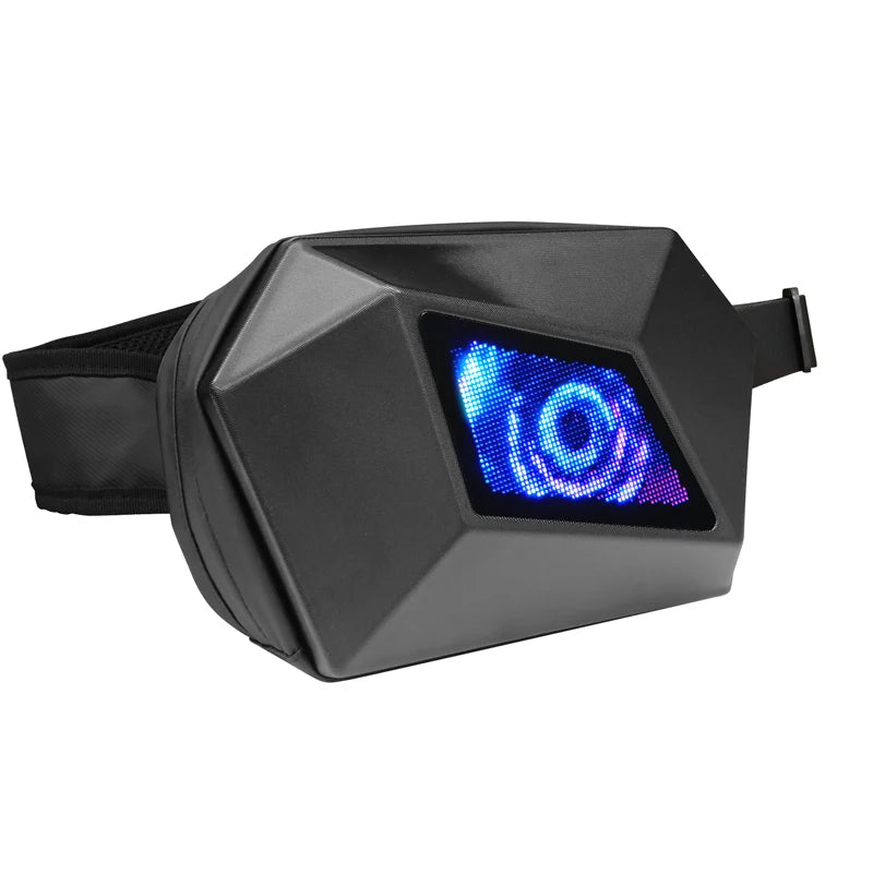LED Knight Bag Waterproof Hard Shell Motorcycle Motorbike Riding DIY Display Daypack Eyes LED Chest Bag