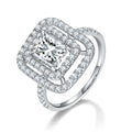 China Manufacturer New Design 925 Sterling Silver Radiant Cut 2CT Jewellery Moissanite Engagement Rings for Women