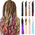 22Inch Deep Wave Spiral Curls Synthetic Hair Ombre Loose Wave Crochet Braids Hair Extensions Pre Stretched Braiding Hair Black
