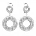 Prata Circle Ear Drop 925 Original Zircon Donut Dangle Women Chunky Earrings 18k Gold Plated Bulk Wholesale Earrings S925 Silver