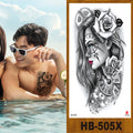 Wholesale Colorful Tiger Lion Banjo Death Skull CMYK Printing Tattoo Stickers Water Transfer Waterproof Temporary Tattoo for Men